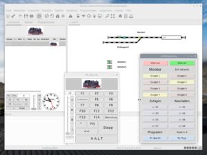 Abbildung 4: Der Desktop des Raspberry mit Rocview und der Lichtsteuerung.