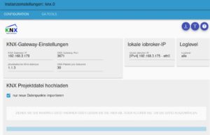 Abbildung 7: Die Konfiguration des kommerziellen KNX-Adapters erfolgt analog zu jener der Open-Source-Variante.
