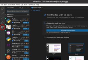 Abbildung 1: Das Installieren von Extensions in Visual Studio Code erfolgt über das dazugehörige Icon.