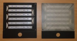 Abbildung 2: Durch das matte Filament wirkt das Licht der LEDs später wie eine farbige Fläche.