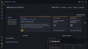 Abbildung 4: Die Hauptseite des Grafana-Servers platziert alle wichtigen Komponenten in einer Oberfläche.