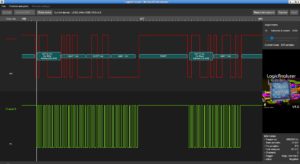 Abbildung 3: Ein ausgewerteter Messdurchlauf mit den sehr hilfreichen Anmerkungen von LogicAnalyzer.