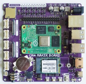 Abbildung 2: Das Cytron&nbsp;CM4 Maker Board mit aufgestecktem CM4-Modul.