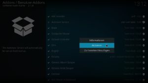 Abbildung 6: Den Autostart für den Dienst aktivieren Sie unter <span class="ui-element">Addons</span> | <span class="ui-element">Benutzer-Addons </span> | <span class="ui-element">Alle</span>.
