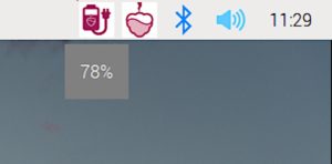 Abbildung 2: Die Pi-Juice-GUI sowie die Integration in die Statusleiste haben die Entwickler sauber umgesetzt.