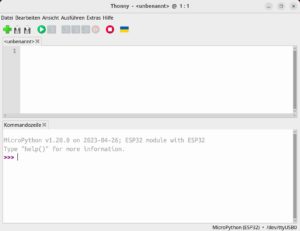 Abbildung 2: Der ESP32 mit MicroPython meldet sich auf der Thonny-Konsole.