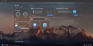Abbildung 3: Im Browser begrüßt Sie CasaOS mit einer übersichtlichen Oberfläche. Sie zeigt links einige Infos zum Rechner und mittig App Store und Dateimanager.