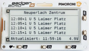 Abbildung 3: Das Badger 2040 W von Pimoroni erfordert wegen des beschränkten Hauptspeichers einige Klimmzüge.