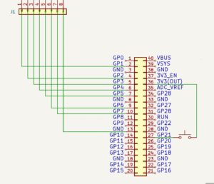 Abbildung 5: Der Schaltplan, um den Raspberry Pi Pico mit dem Würfel zu verbinden.