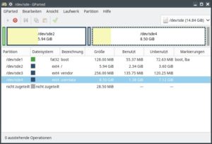 Abbildung 1: Der Betrieb von LineageOS erfordert es, die Root- und Nutzerdatenpartitionen zu vergrößern.