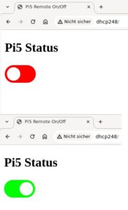 Abbildung 5: Die Webseite für den RasPi-5-Schalter fällt selbsterklärend aus.
