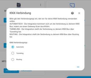 Abbildung 5: Die Integration für KNX lässt sich automatisch einrichten.
