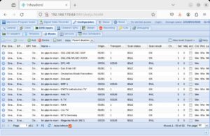 Abbildung 6: Wie die Spalte <span class="ui-element">Scan result</span> verrät, konnte Tvheadend hier den Stream für Das Erste öffnen, während das für DF1 noch nicht gelang.