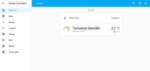 Abbildung 9: Das Dashboard mit dem neuen Anzeigeelement für die KNX-Leuchte (ganz oben).