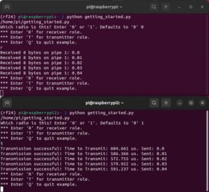 Abbildung 5: Nach der Angabe des richtigen Parameters für <code>pack</code> verläuft die Datenübertragung fehlerfrei. Quelle: Martin Mohr
