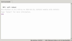 Abbildung 3: Die MicroPython-Konsole auf dem ESP32-C3.