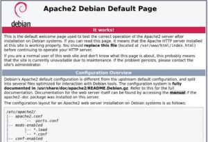 Abbildung 4: Dank der Umleitung erscheint immer die Startseite von Apache2, egal, welche URL Sie eingeben.