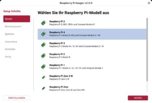 Abbildung 1: Der Raspberry Pi Imager in der Version 2.0 unterstützt weiterhin alle Generationen des Single-Board-Computers.